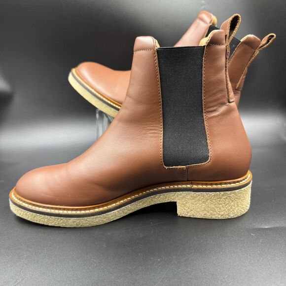 Everlane The Italian Leather Chelsea Boot Tobacco Brown 6.5 Women's Gum Outsole - Picture 4 of 16